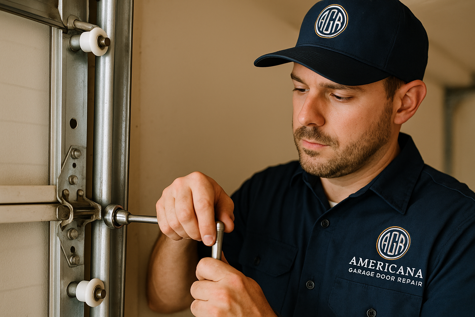 Garage Door Track Repair in Brookline