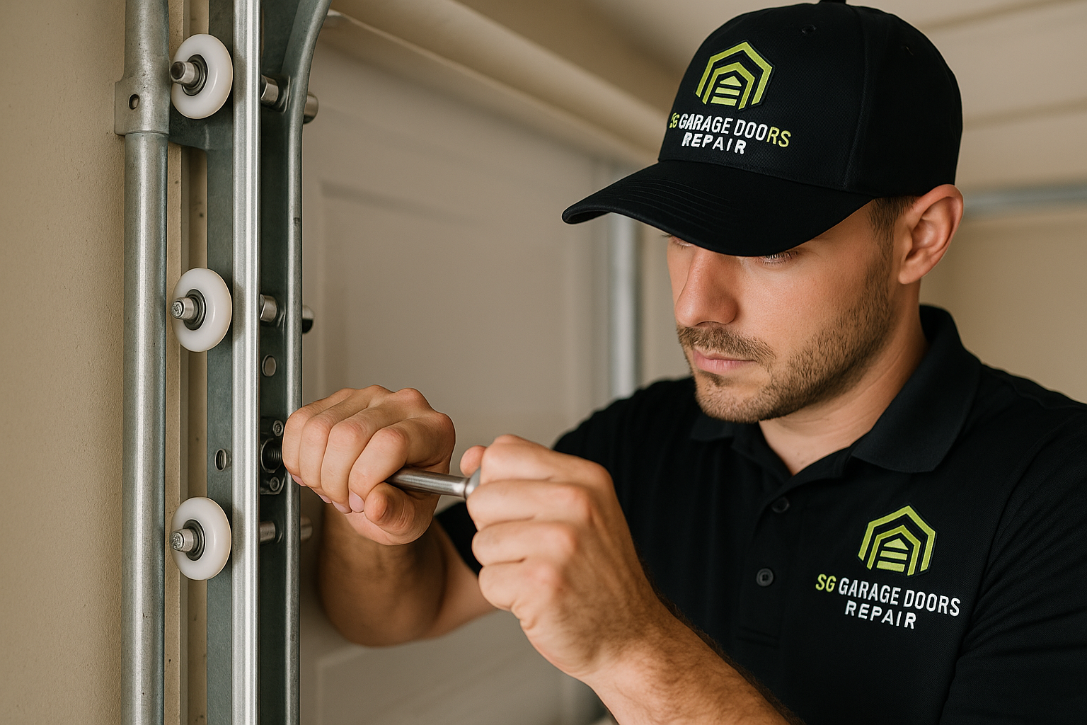 Garage Door Track Repair in Winthrop